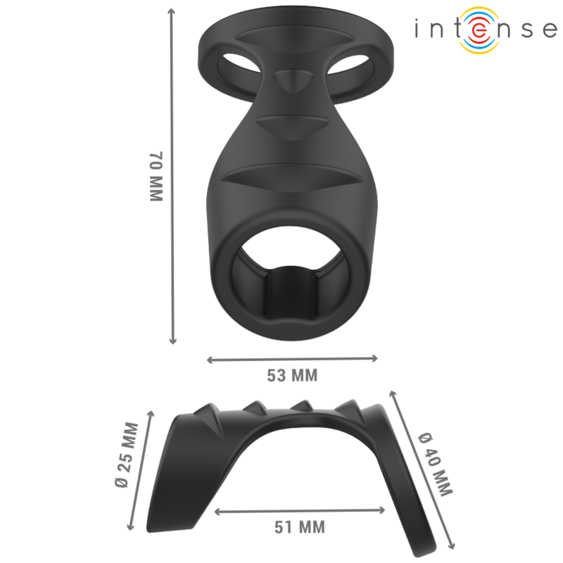 Anneau pénis double silicone noir — INTENSE FOR HIM