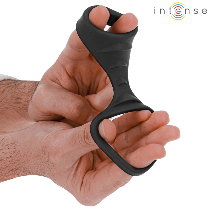 Anneau pénis double silicone noir — INTENSE FOR HIM