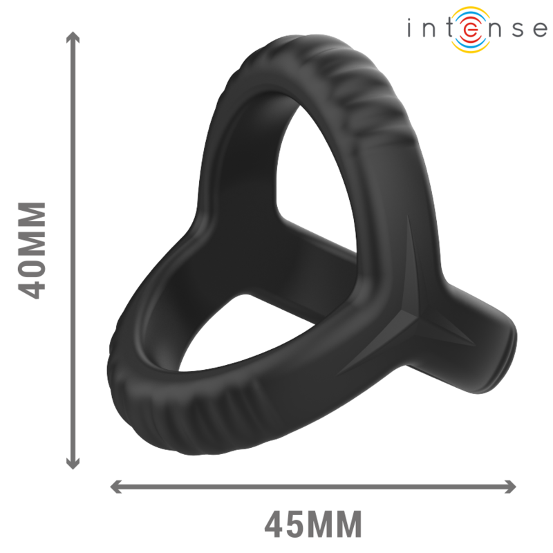 Anneau pénis double en silicone noir — INTENSE FOR HIM