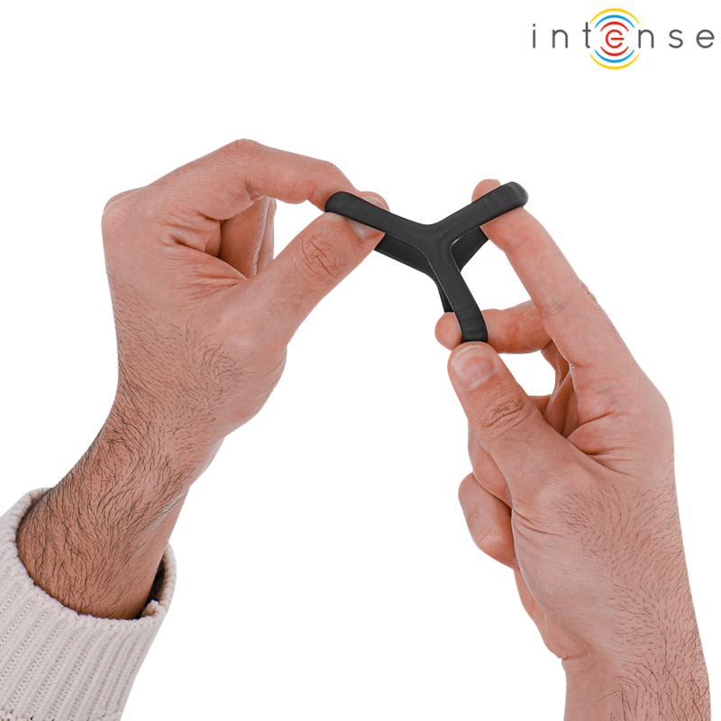 Anneau pénis double en silicone noir — INTENSE FOR HIM
