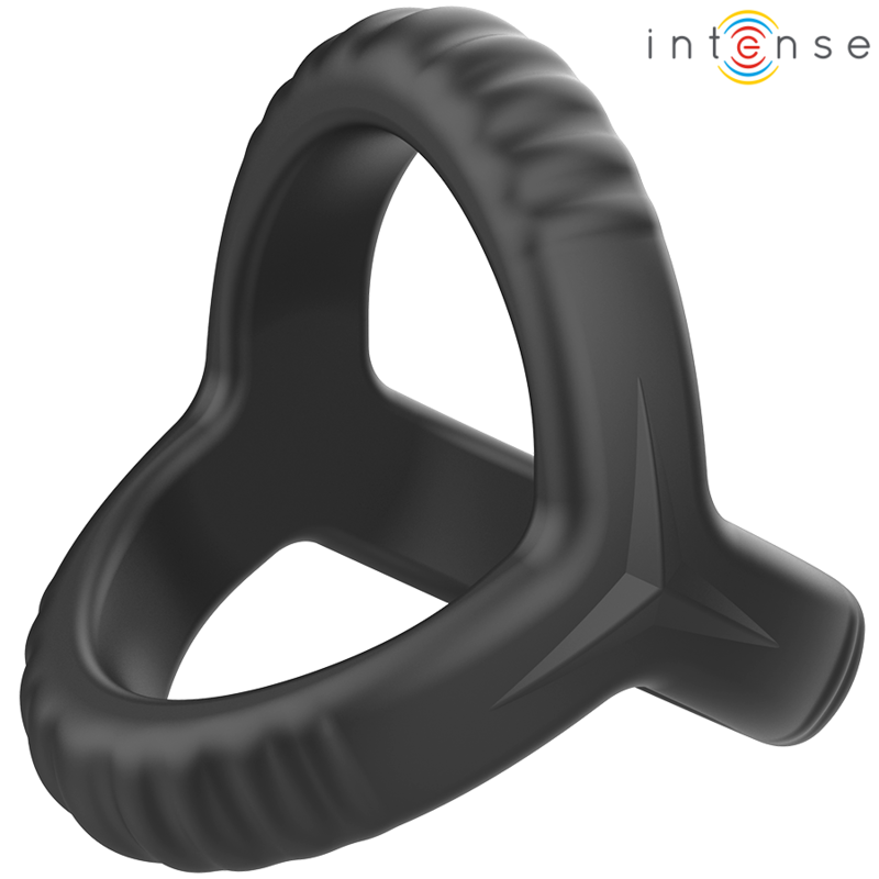 Anneau pénis double en silicone noir — INTENSE FOR HIM