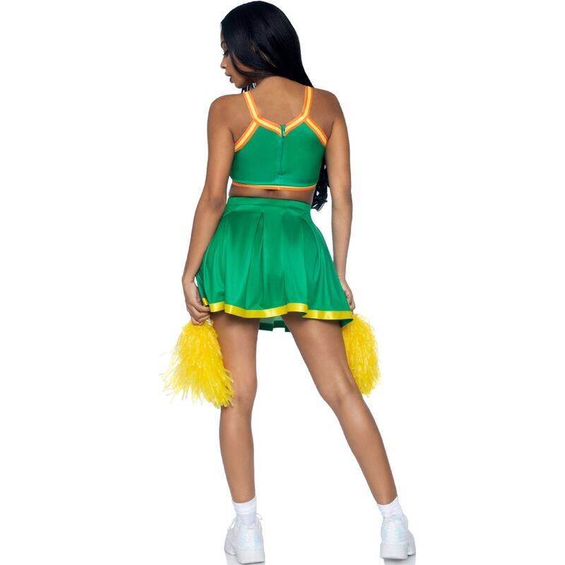 Costume pom-pom girl vert satiné — LEG AVENUE COSTUMES