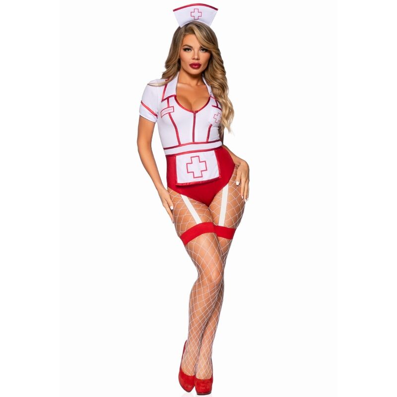 Costume d'infirmière sexy rouge et blanc — LEG AVENUE COSTUMES