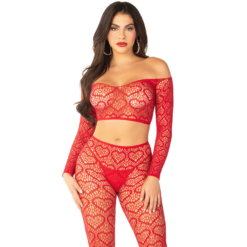 Ensemble crop top et bas rouges — LEG AVENUE BODYSTOCKINGS