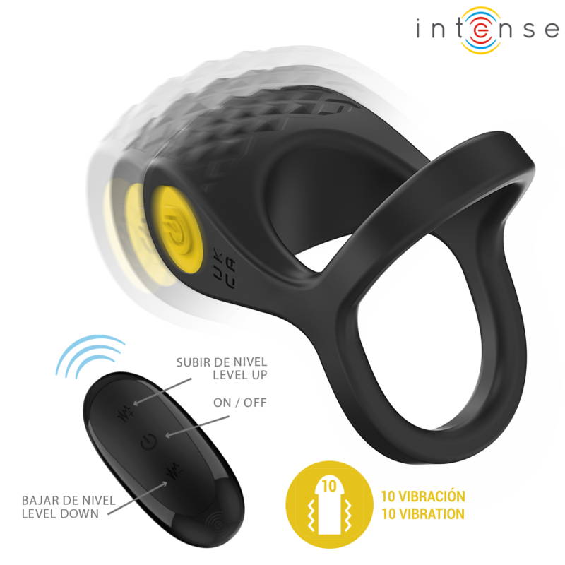 Double anneau vibrant télécommandé 10 modes — INTENSE FOR HIM