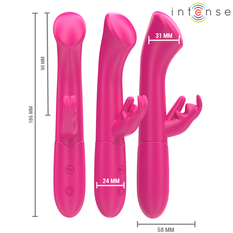 Vibromasseur rabbit Julieta 18,6 cm 10 vibrations — INTENSE HIGH TECH