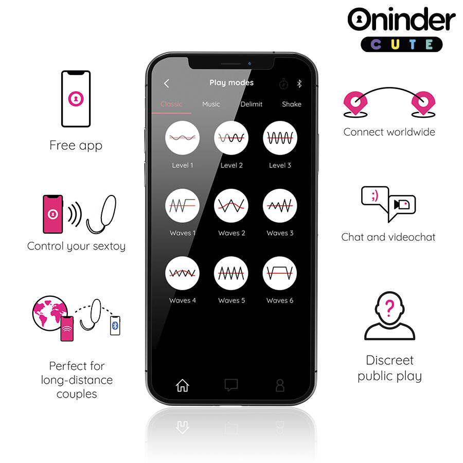 Œuf vibrant et tapotant en silicone avec application — ONINDER CUTE