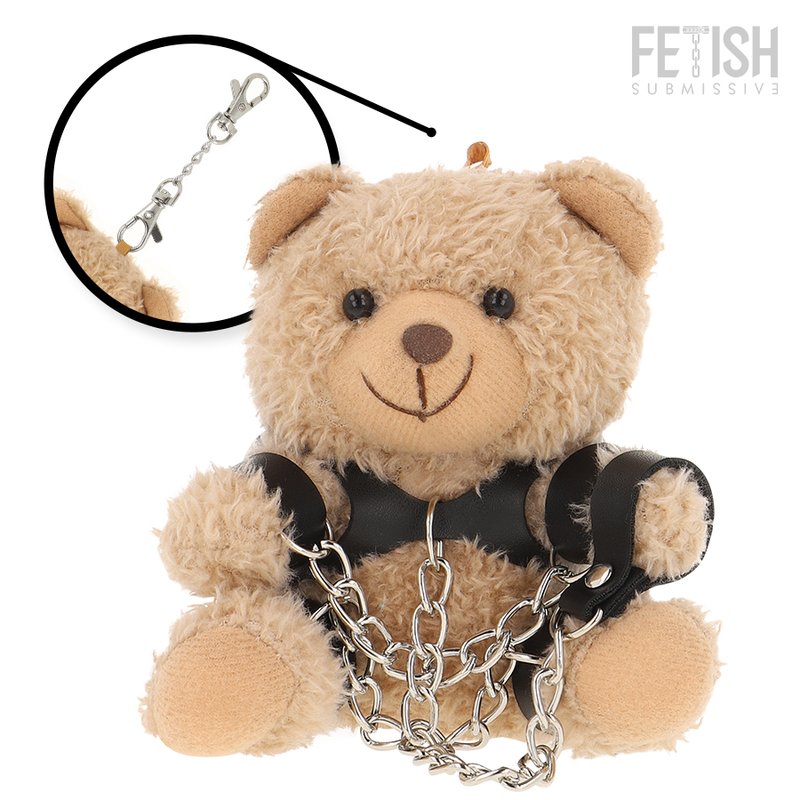 Ours en peluche fétichiste Yogi avec menottes — FETISH SUBMISSIVE REBEL TOYS