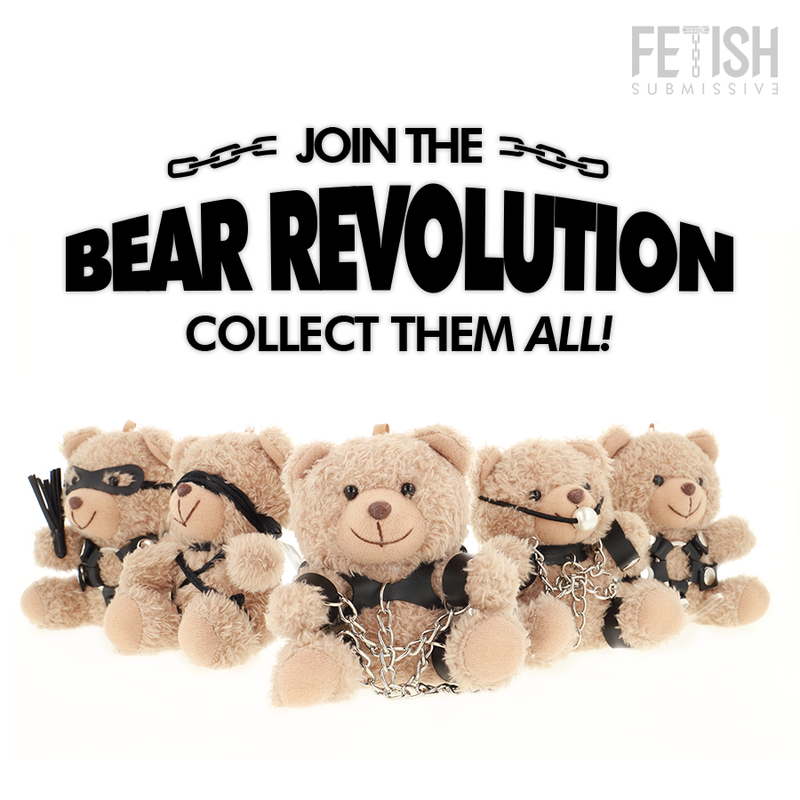 Ours en peluche fétichiste Yogi avec menottes — FETISH SUBMISSIVE REBEL TOYS