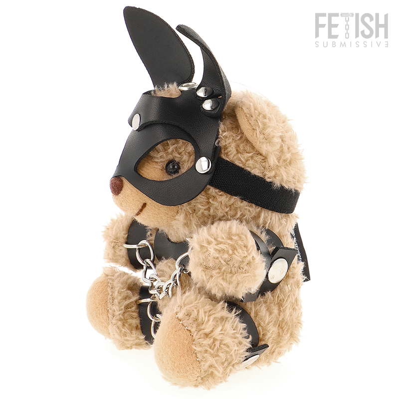 Ourson Mishka au masque lapin et harnais — FETISH SUBMISSIVE REBEL TOYS