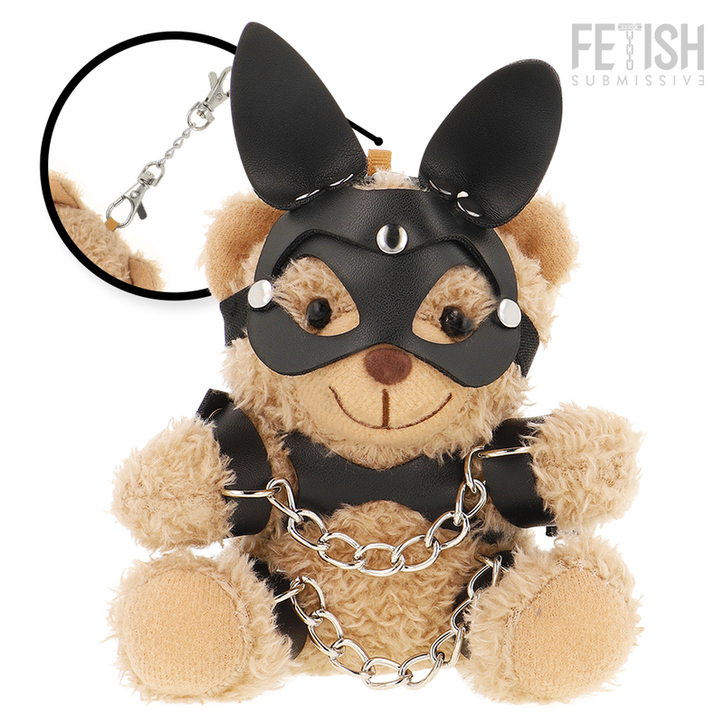 Ourson Mishka au masque lapin et harnais — FETISH SUBMISSIVE REBEL TOYS