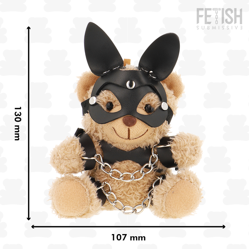 Ourson Mishka au masque lapin et harnais — FETISH SUBMISSIVE REBEL TOYS