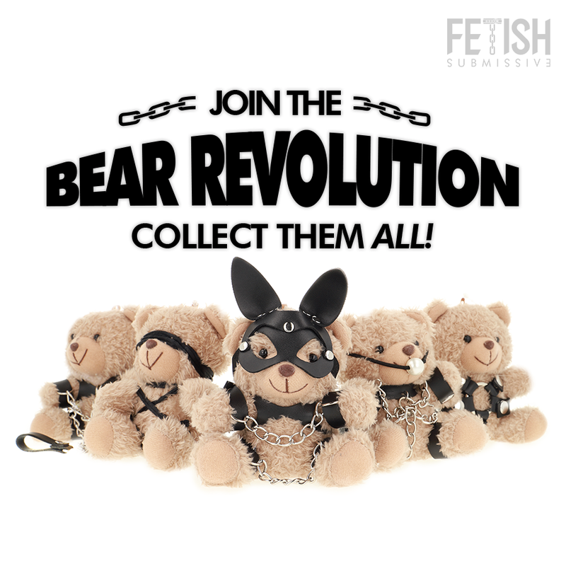 Ourson Mishka au masque lapin et harnais — FETISH SUBMISSIVE REBEL TOYS