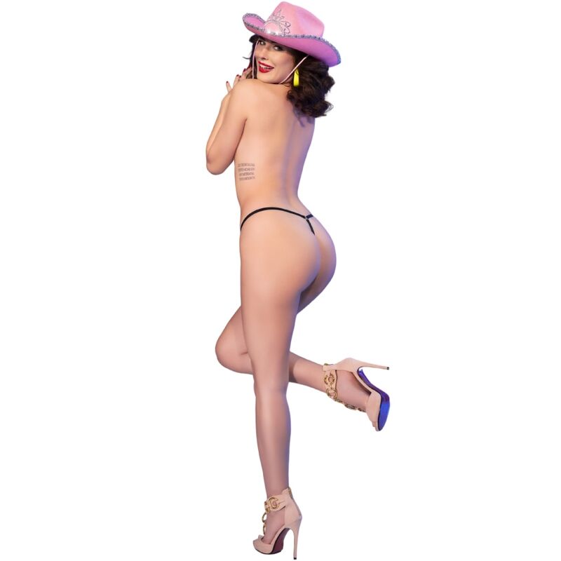 String réglable à zips strass et imprimé néon — CHILIROSE PANTIES & THONGS
