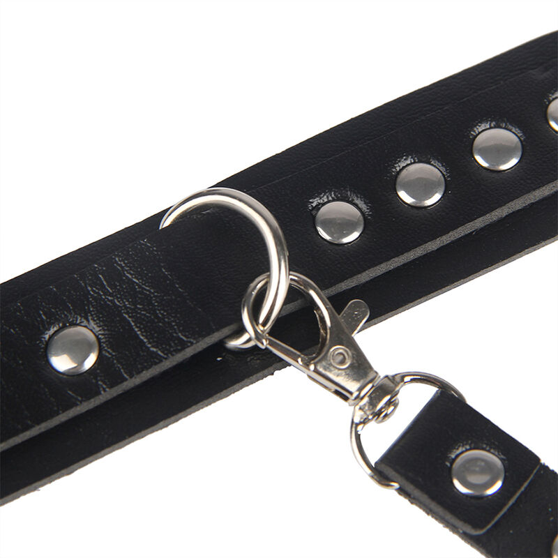 Parure de bondage menottes et ceinture noire — SUBBLIME FETISH