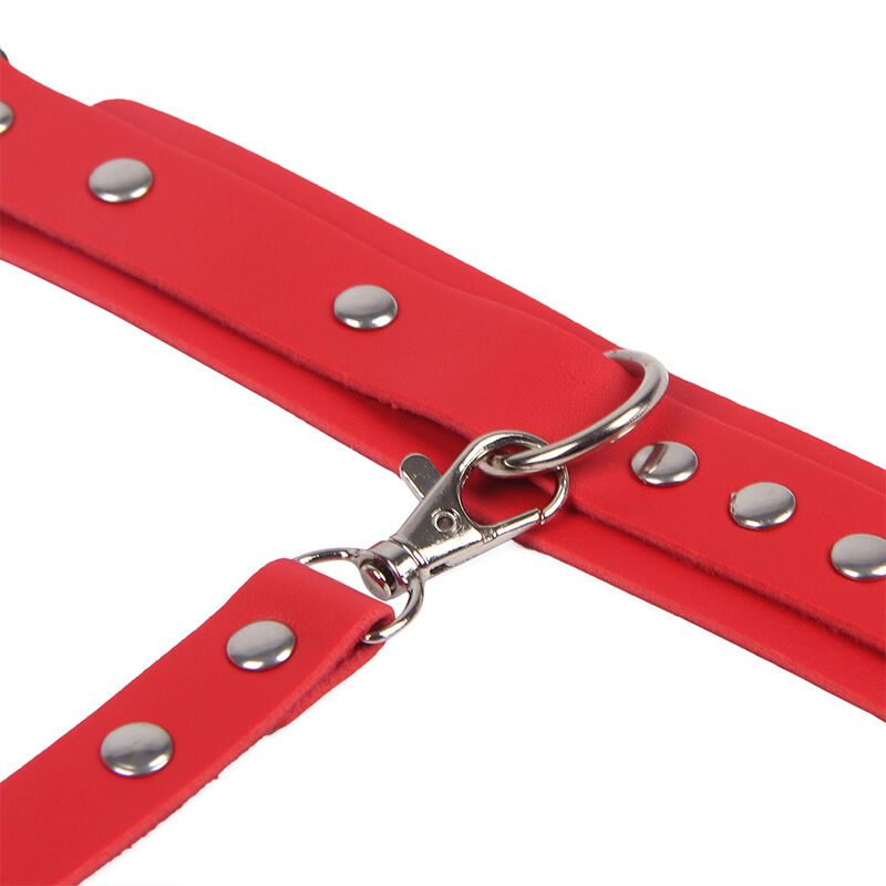 Menottes avec ceinture de bondage rouge — SUBBLIME FETISH