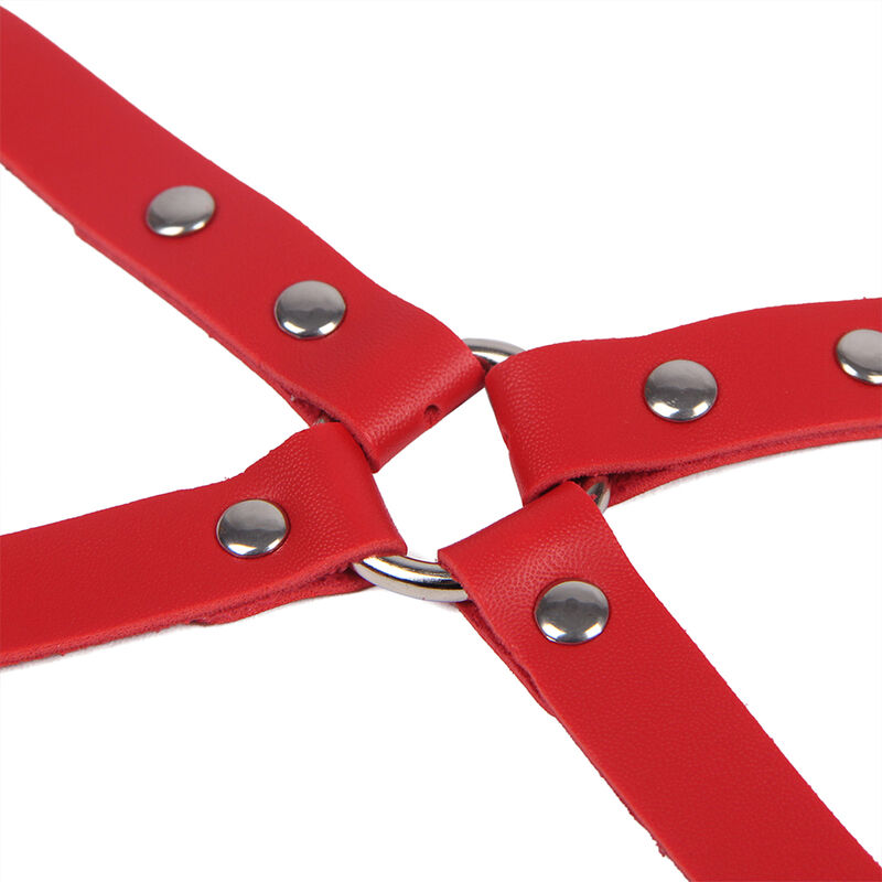 Menottes avec ceinture de bondage rouge — SUBBLIME FETISH