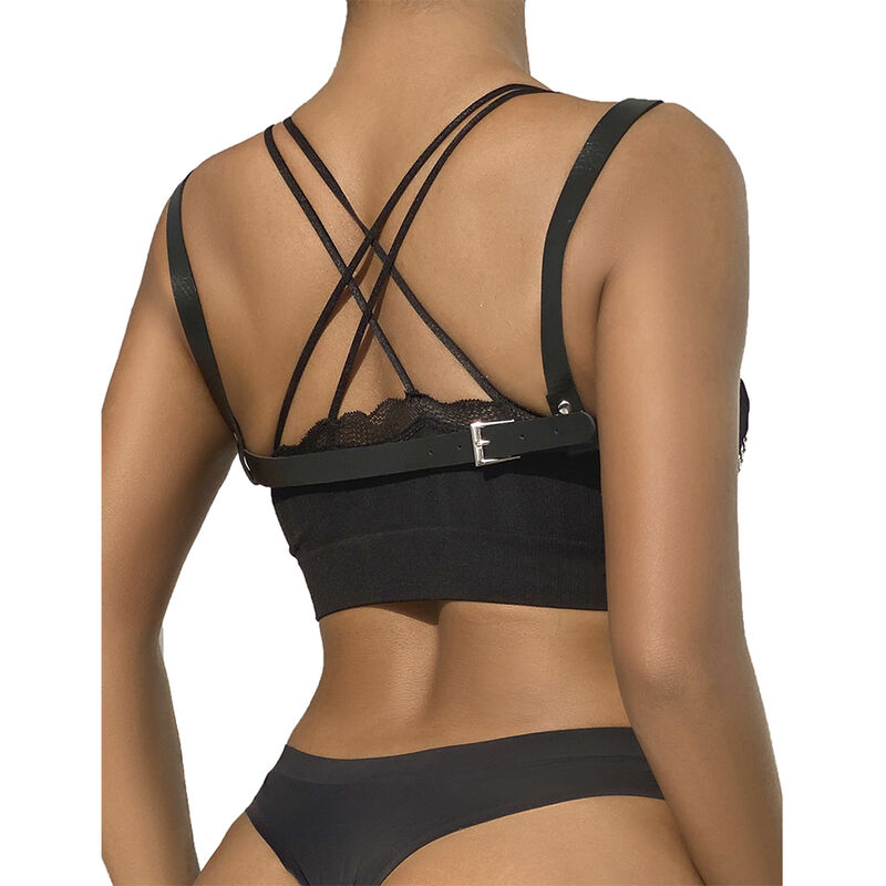 Ceinture de bondage punk à boucle métal noire — SUBBLIME FETISH