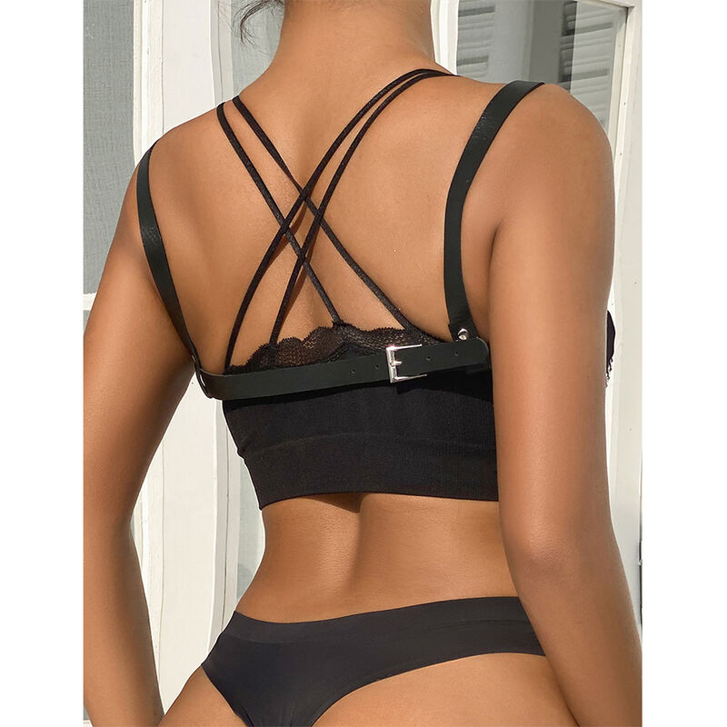 Ceinture de bondage punk à boucle métal noire — SUBBLIME FETISH