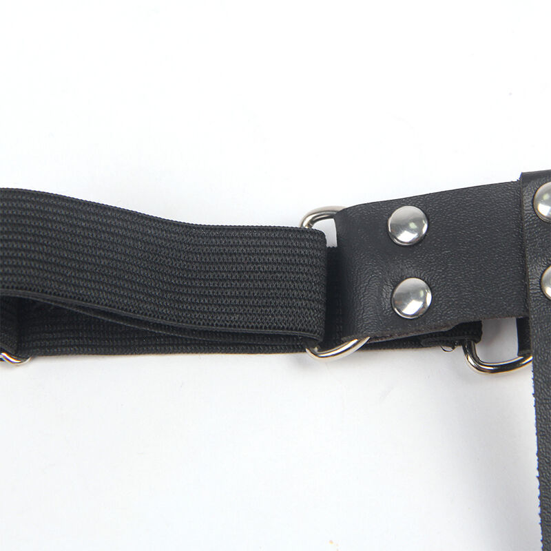 Jarretelle punk en cuir ajustable noir — SUBBLIME FETISH