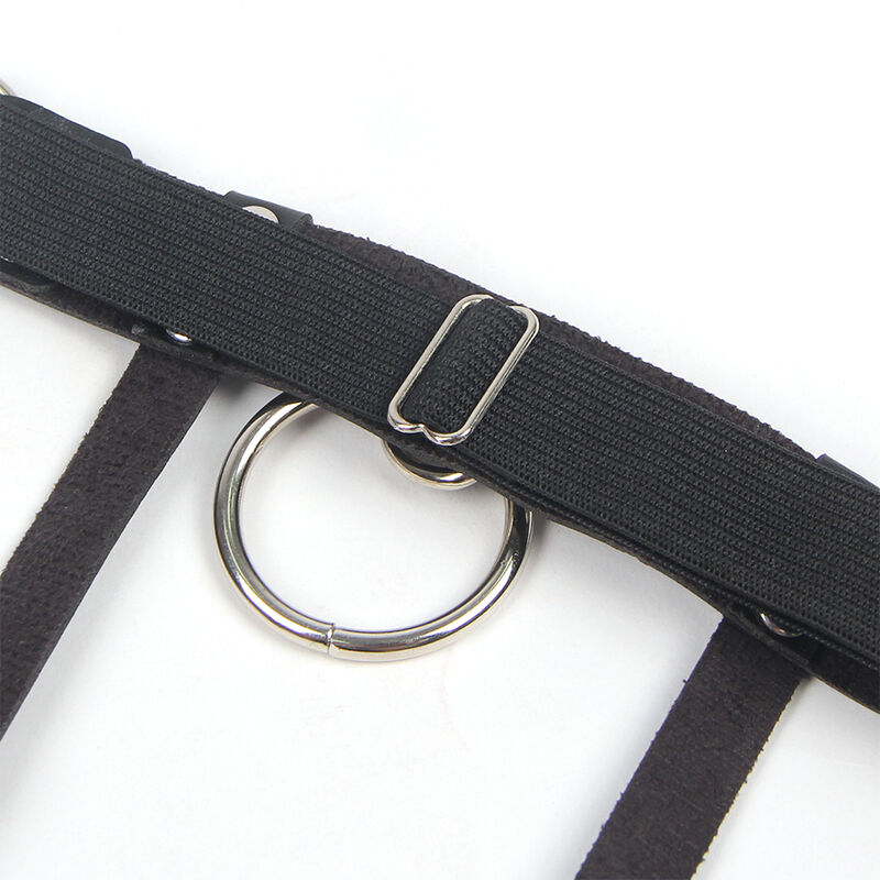 Jarretelle punk en cuir ajustable noir — SUBBLIME FETISH