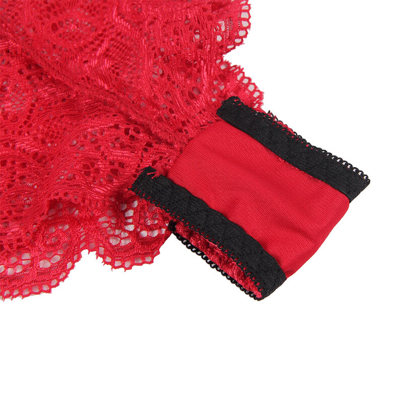 Camisola de seda e renda vermelha com cueca — SUBBLIME SETS