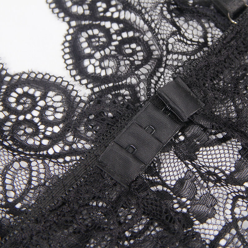 Seiden-Nachthemd-Set mit schwarzer Spitze und Slip — SUBBLIME SETS