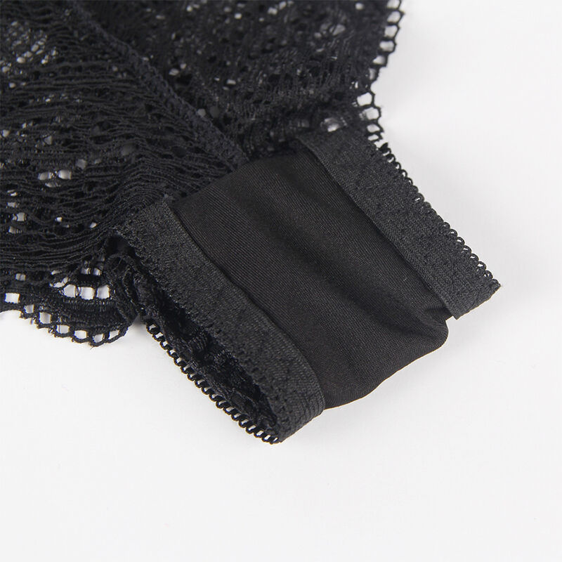 Seiden-Nachthemd-Set mit schwarzer Spitze und Slip — SUBBLIME SETS