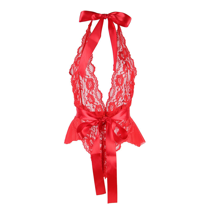 Body sexy à volants avec ceinture rouge — SUBBLIME BODIES