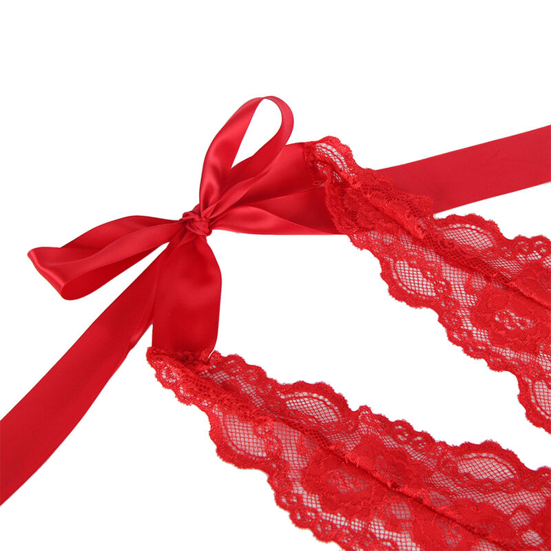 Body sexy à volants avec ceinture rouge — SUBBLIME BODIES