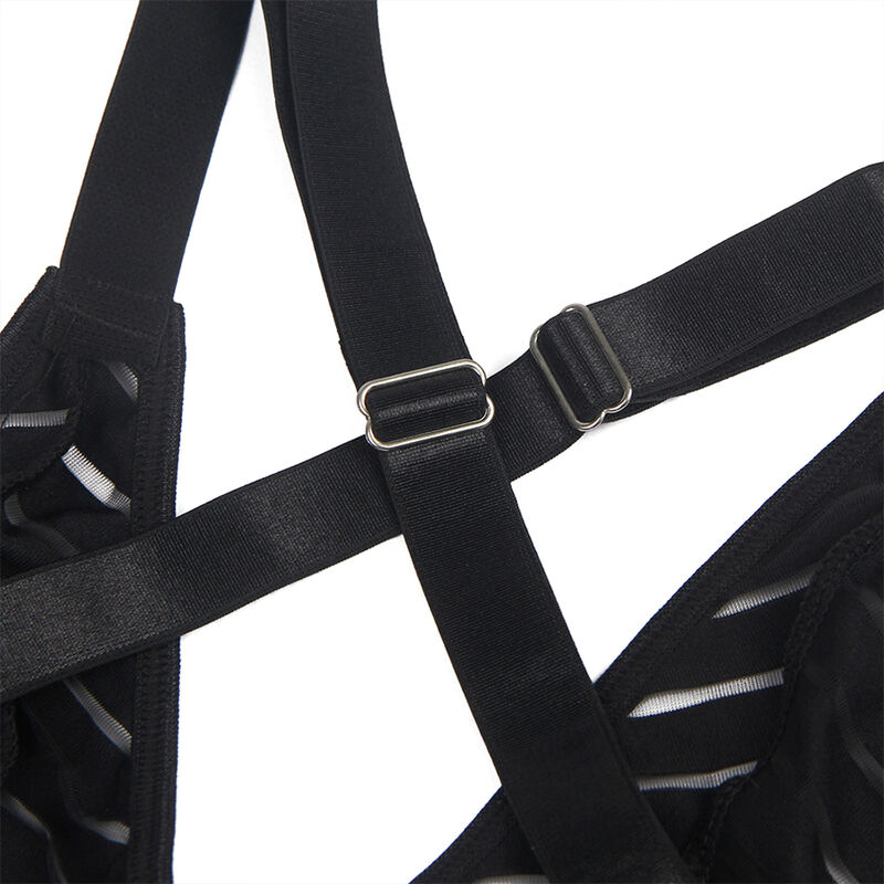 Body ajouré avec porte-jarretelles noir — SUBBLIME BODYSTOCKINGS
