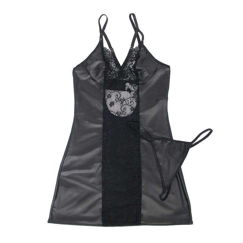 Robe et string en cuir noir — SUBBLIME DRESSES