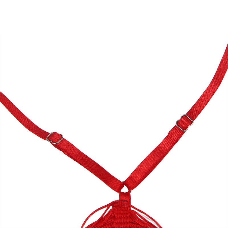 Ensemble robe à bretelles et string rouge — SUBBLIME SETS