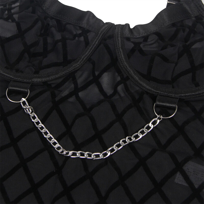 Body avec chaînes et porte-jarretelles noir — SUBBLIME BODIES