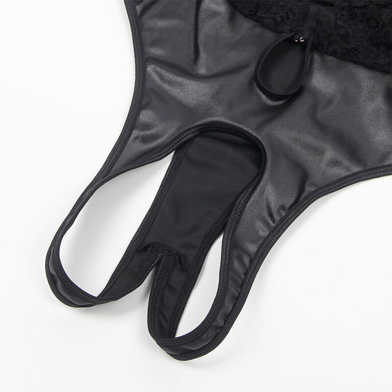 Body affriolant avec porte-jarretelles noir — SUBBLIME BODYSTOCKINGS