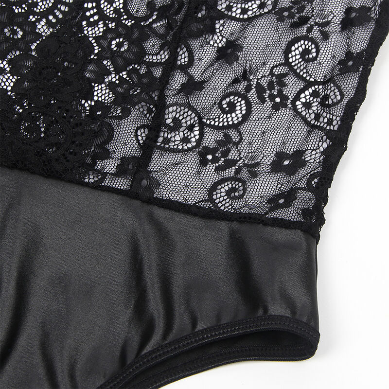 Body affriolant avec porte-jarretelles noir — SUBBLIME BODYSTOCKINGS