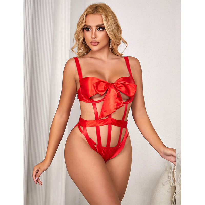 Body sexy rendado com nó vermelho — SUBBLIME BODYSTOCKINGS