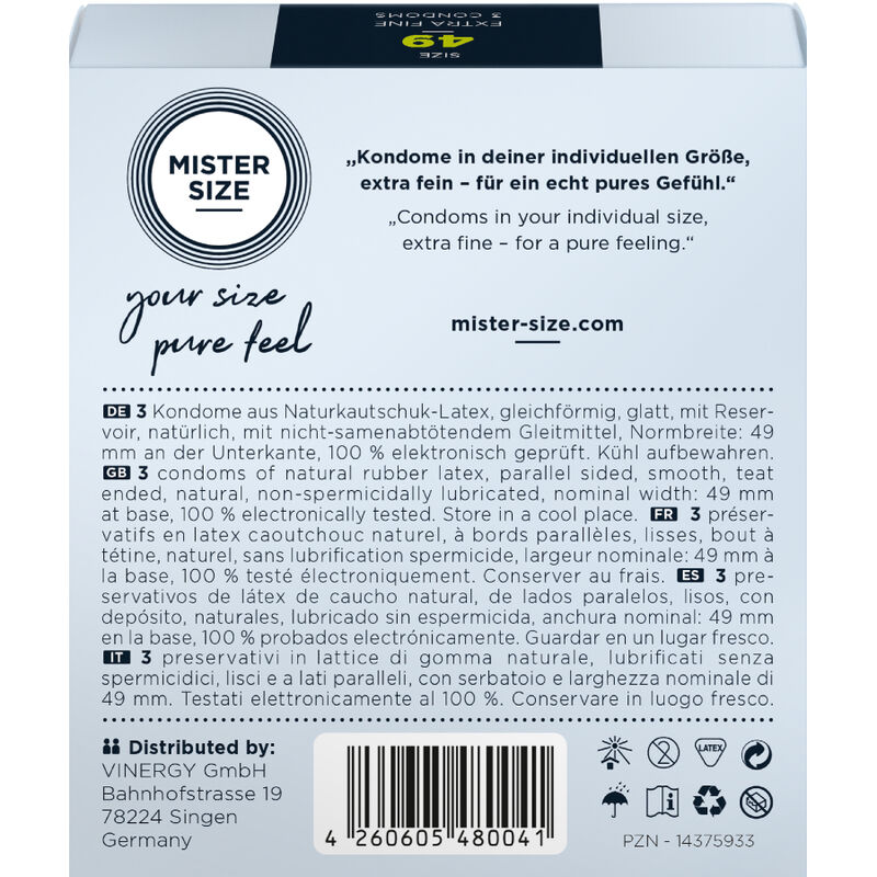 Préservatif taille S 49mm ultra-mince — MISTER SIZE