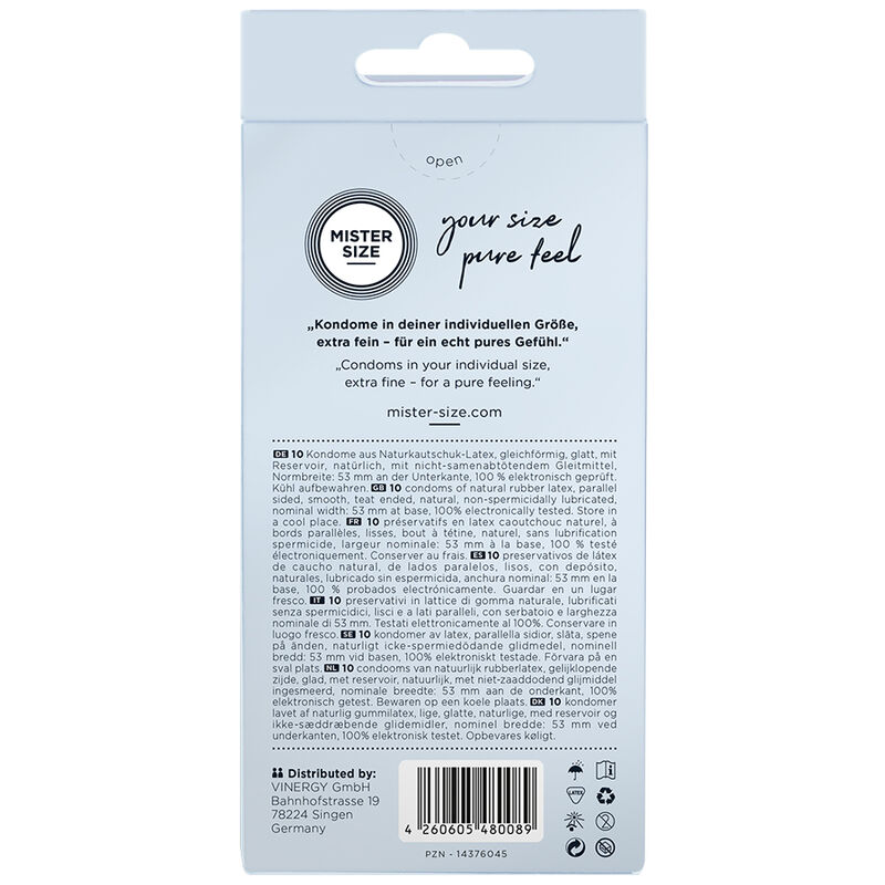 Préservatif taille M 53 mm, lot de 10 — MISTER SIZE