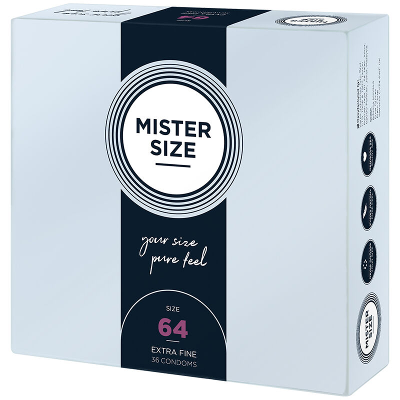 Préservatifs sur-mesure XXL 64 mm, lot de 36 — MISTER SIZE