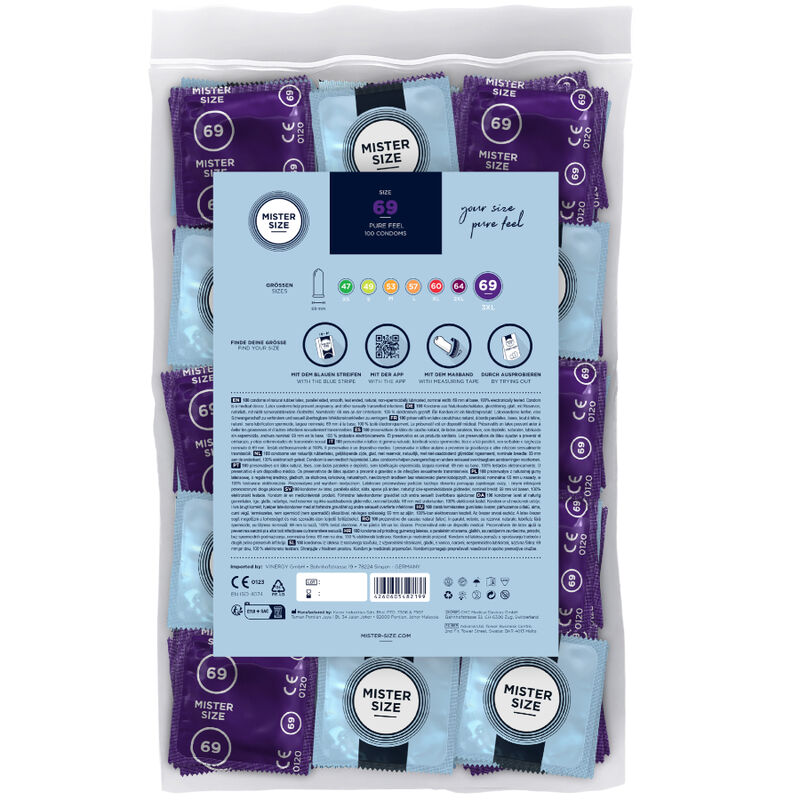 Préservatifs taille XXXL 69 mm (lot de 100) — MISTER SIZE
