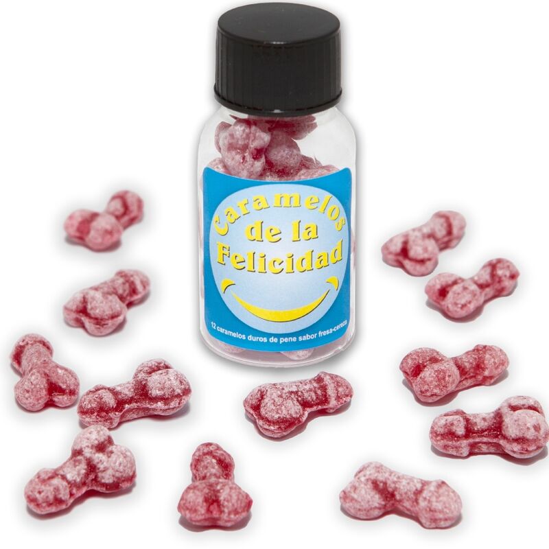 Boîte de 12 bonbons en forme de pénis saveur fraise-cerise — Diablo Picante