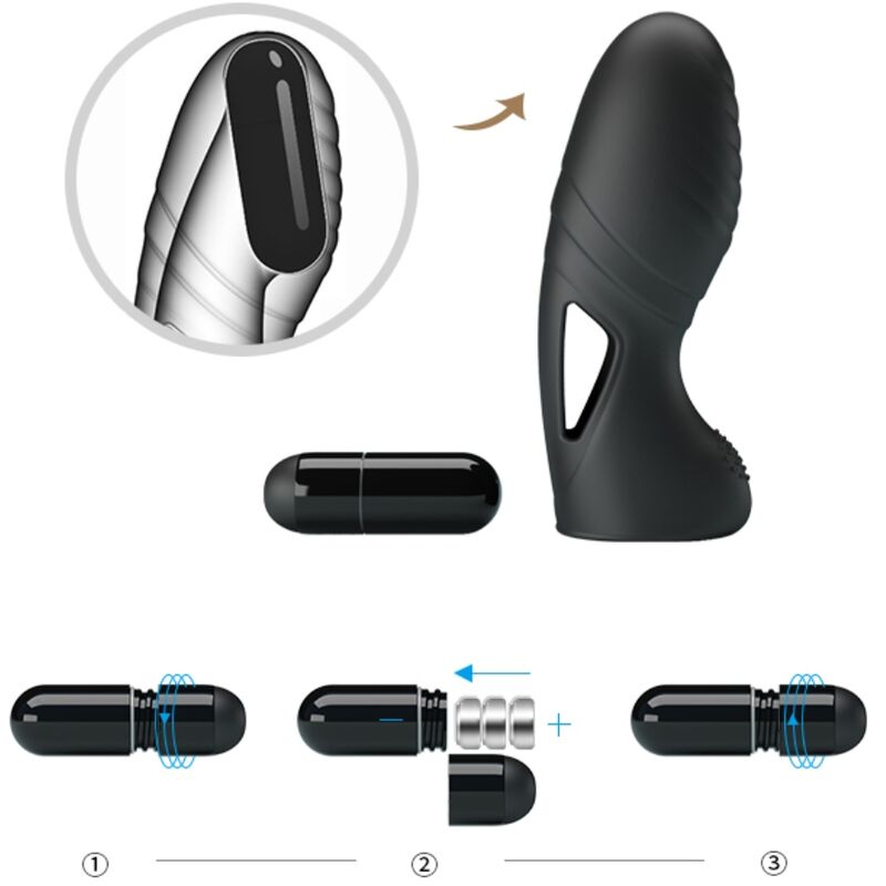 Vibrateur digital en silicone noir — PRETTY LOVE