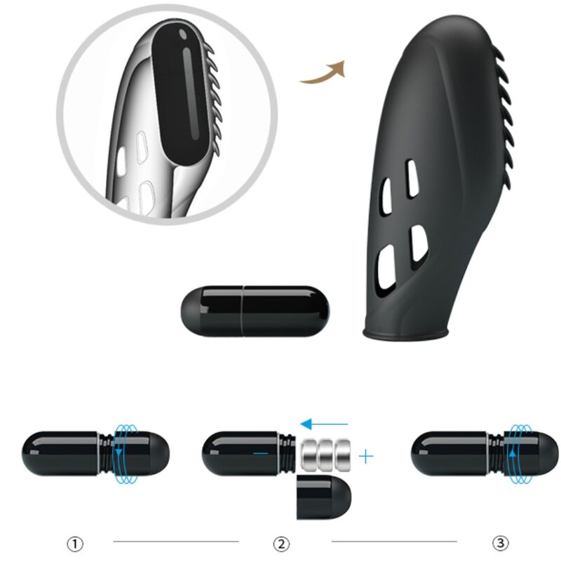 Vibrateur digital en silicone noir — PRETTY LOVE