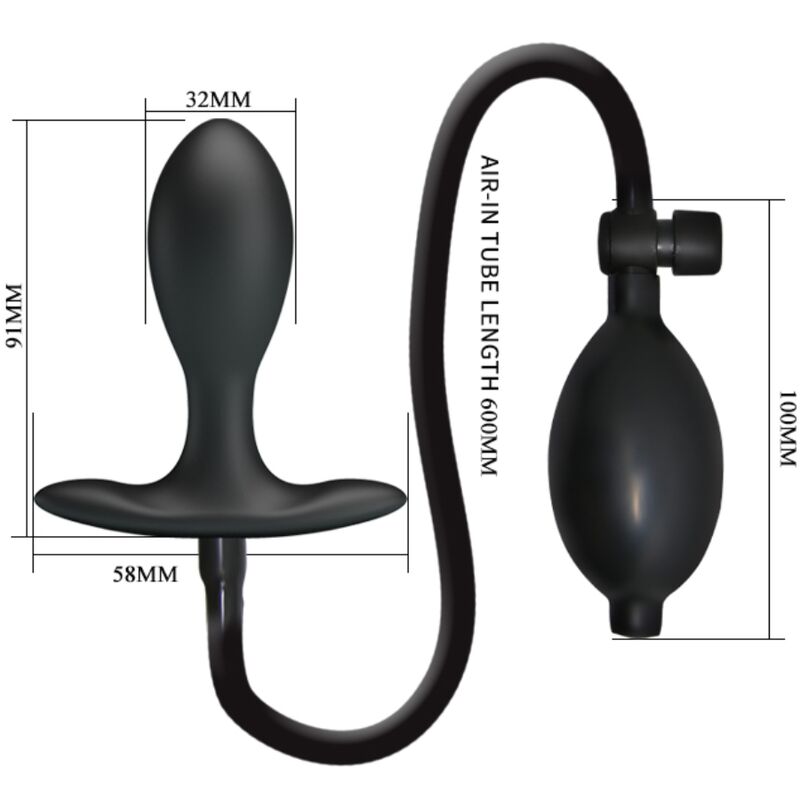 Plug anal gonflable noir — PRETTY LOVE PARTY UP
