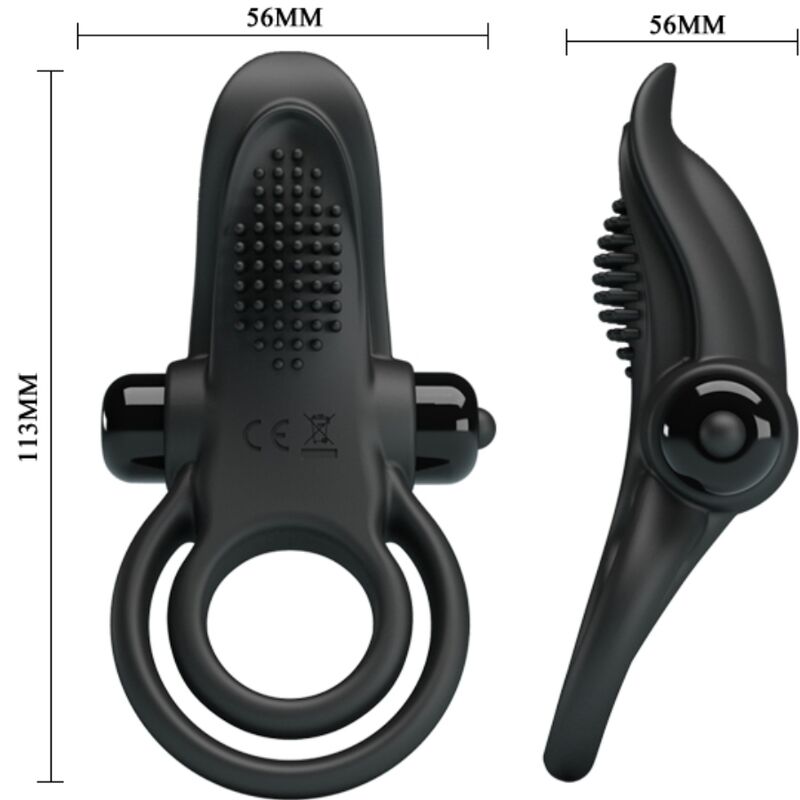 Double anneau vibrant et stimulateur clitoridien 10 vibrations — PRETTY LOVE