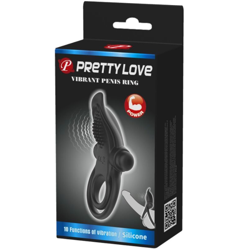 Double anneau vibrant et stimulateur clitoridien 10 vibrations — PRETTY LOVE
