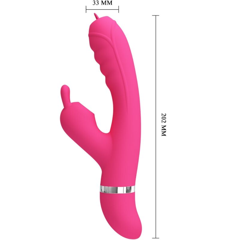 Vibrateur lapin multifonction avec stimulateur clitoridien tapant — PRETTY LOVE