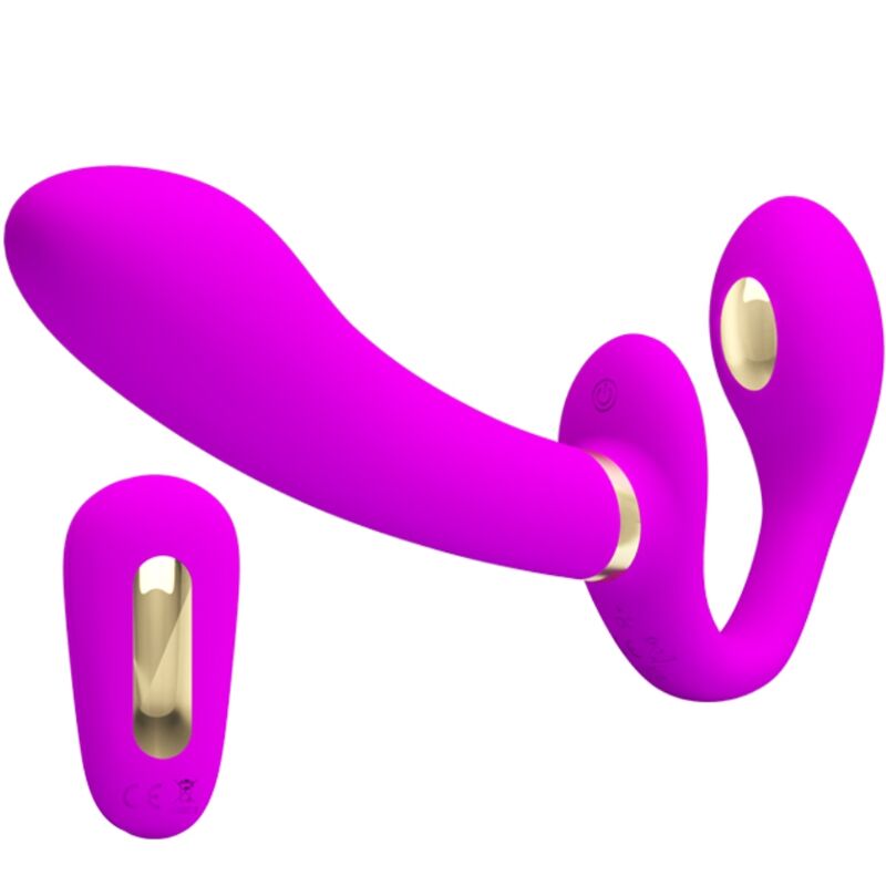 Double stimulateur vibrant télécommandé sans harnais — PRETTY LOVE