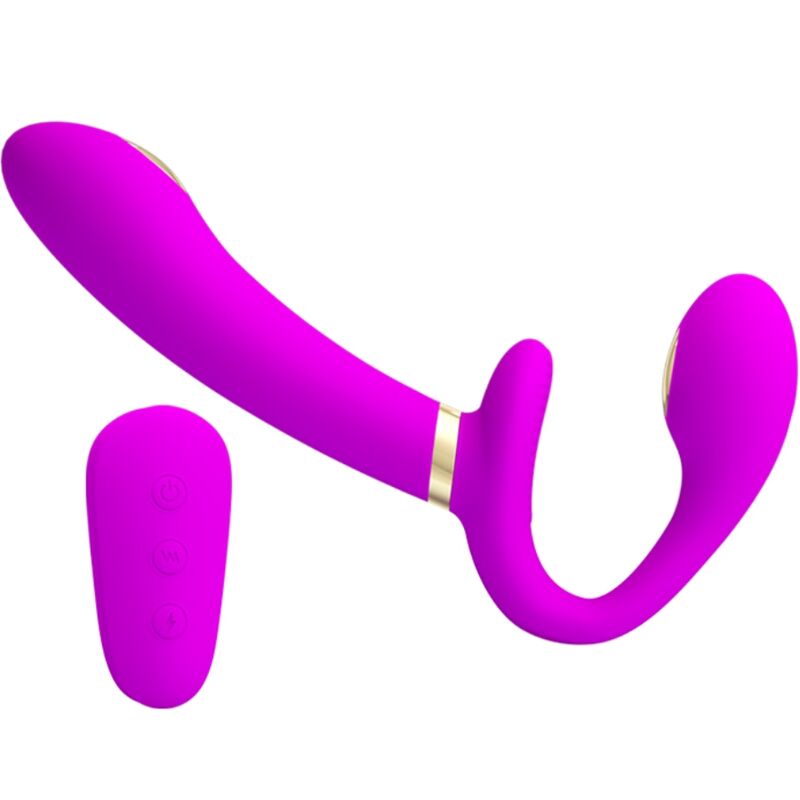 Double stimulateur vibrant télécommandé sans harnais — PRETTY LOVE